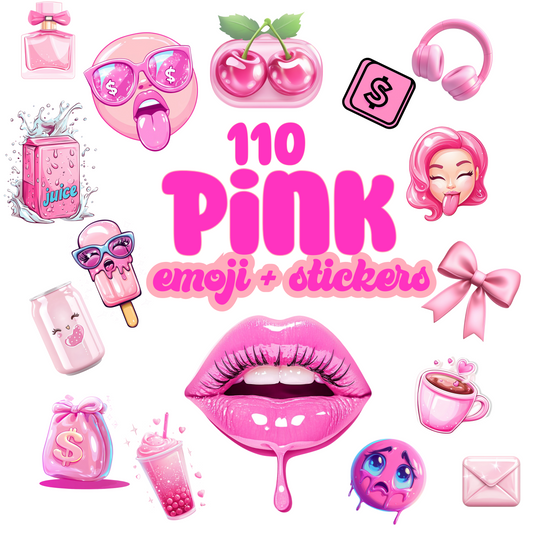 Pink Ultimate Pink Emoji Sticker Bundle