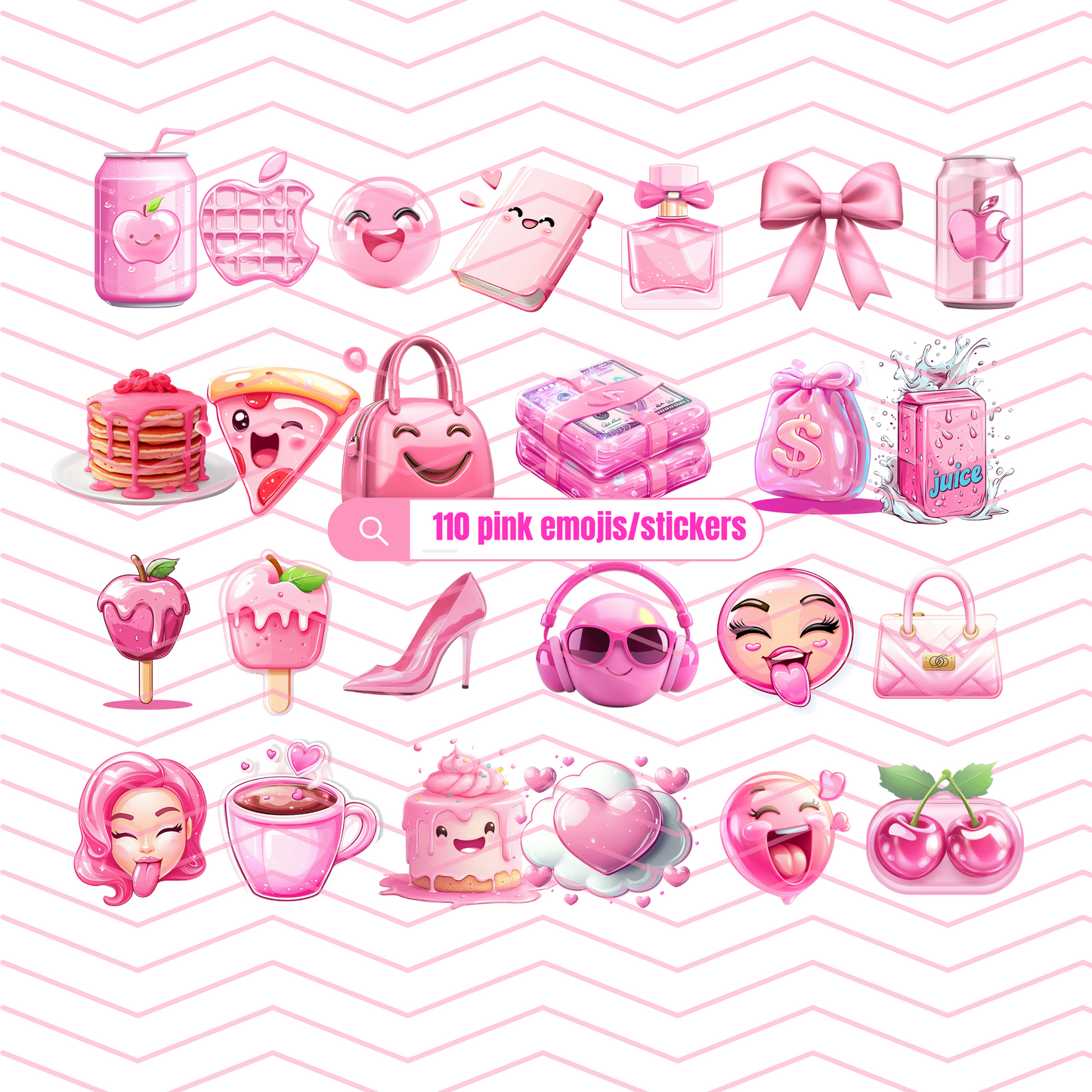 Pink Ultimate Pink Emoji Sticker Bundle