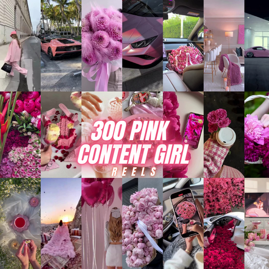 300 PINK GIRL Reels| Aesthetic Social Media Content Pack for Influencers & Brands