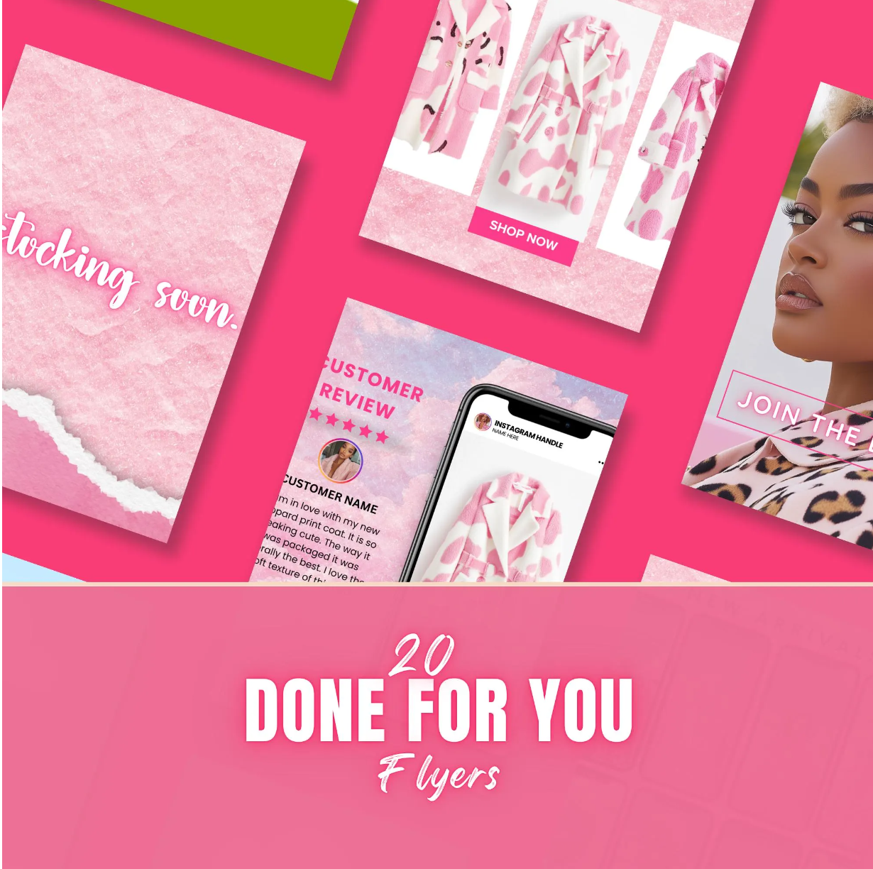 20 Pink DFY Social Media Flyers